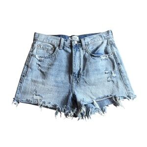 Pistola Light Blue Distressed Jean Shorts